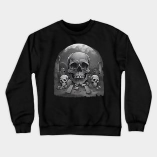 spooky skull tombstone Halloween Crewneck Sweatshirt